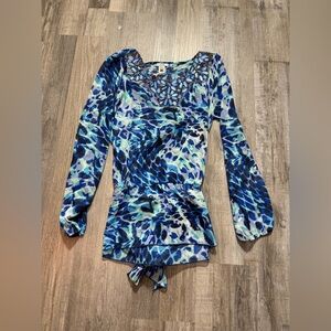 Cache Embellished Blue Animal Print Blouse |
Beaded Neckline Friends